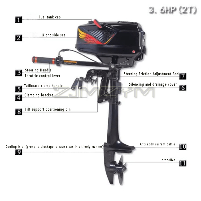 2-тактный подвесной мотор 3,6  – обзор и цена Fishing Boat Outboard Motor